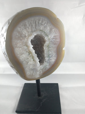 Agate Slice on Custom Metal Stand