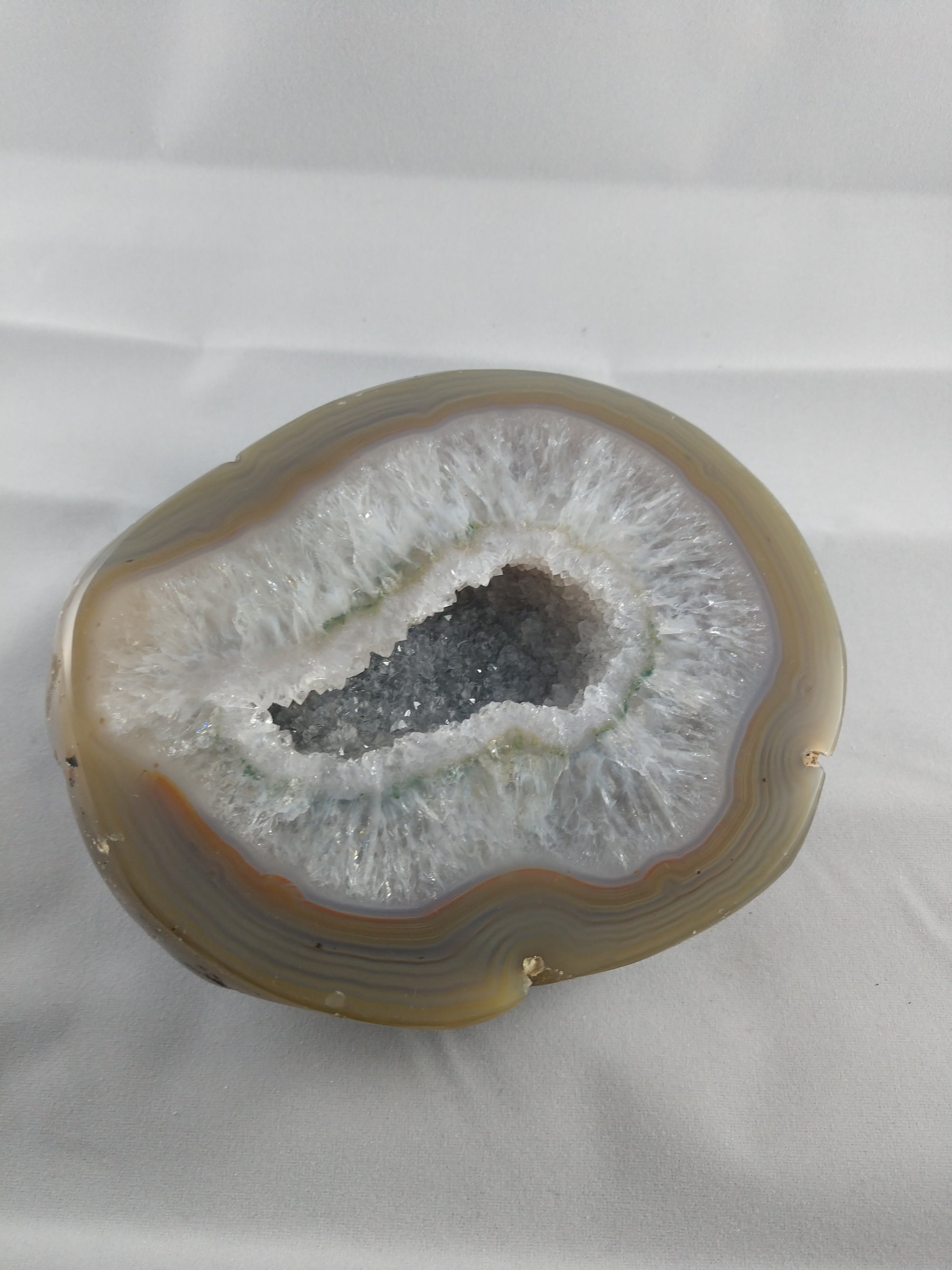 Agate Slice on Custom Metal Stand