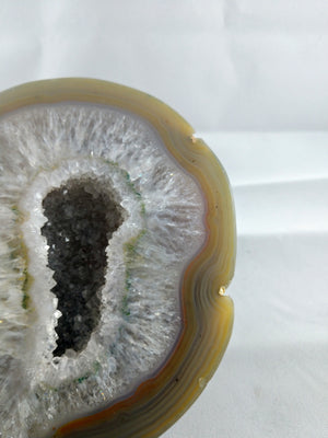 Agate Slice on Custom Metal Stand