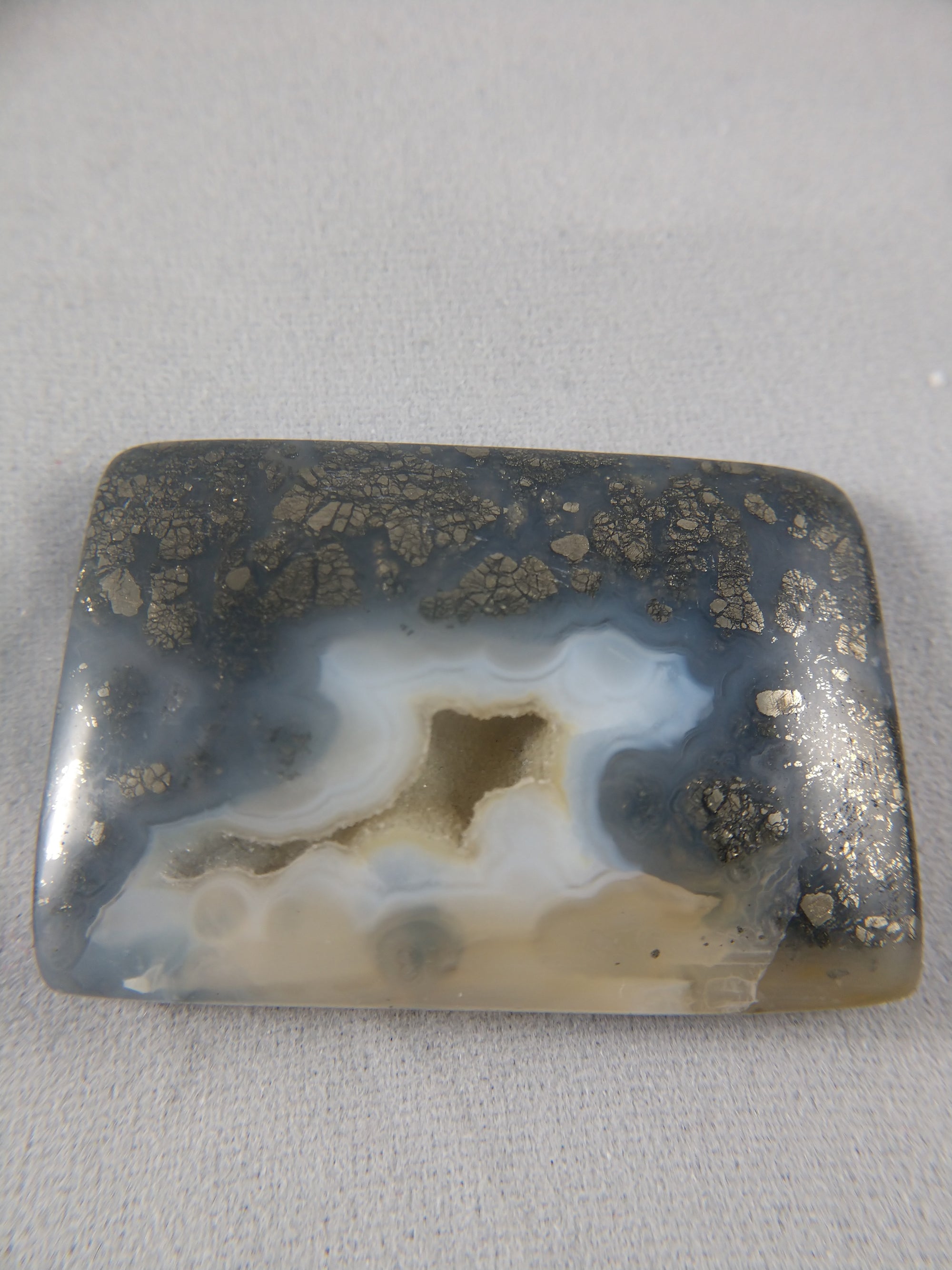 Pyritized Agate Cabochon