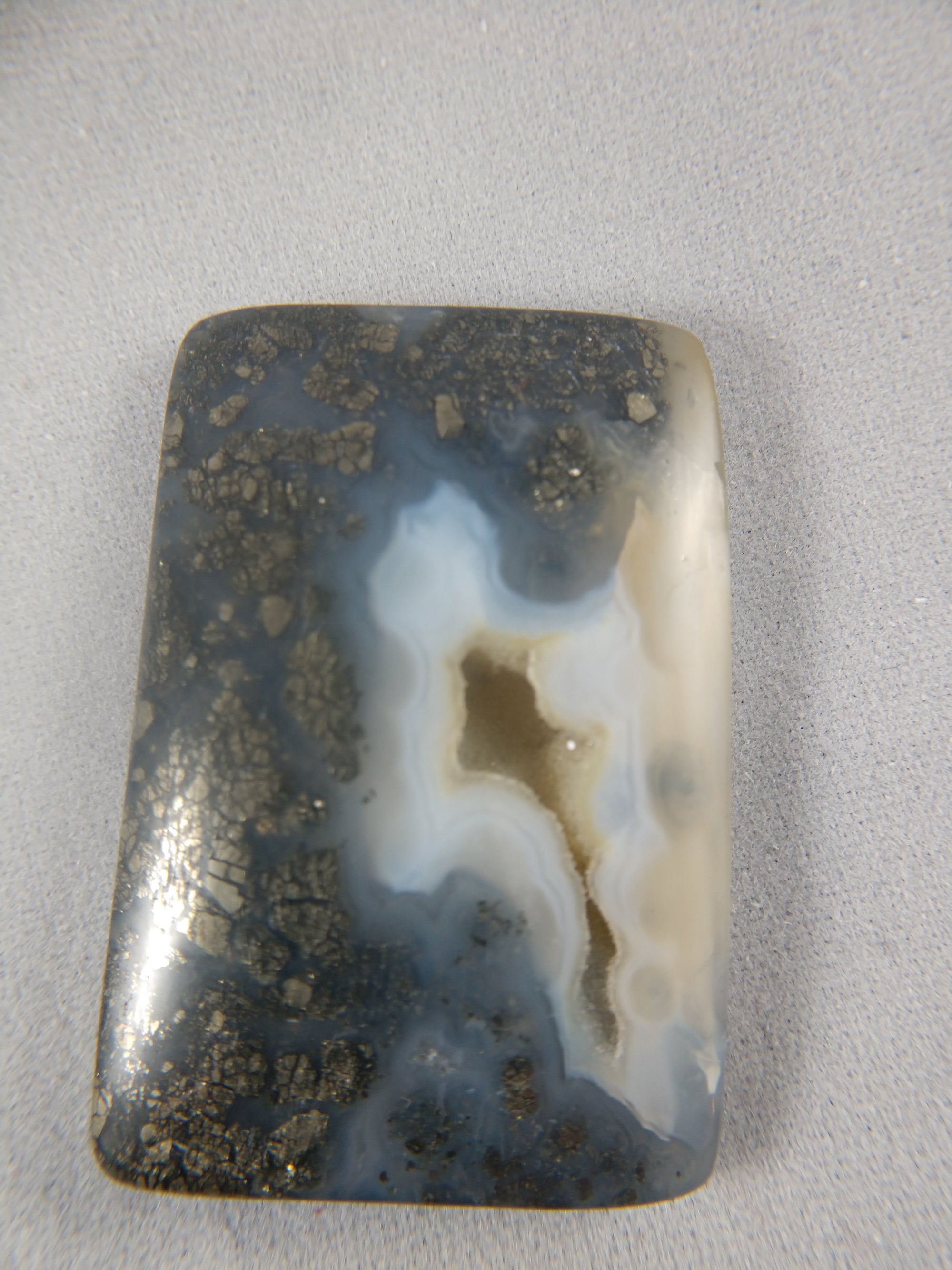 Pyritized Agate Cabochon