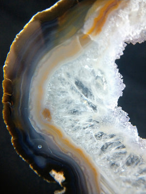 Agate Slice with Wooden Display Stand