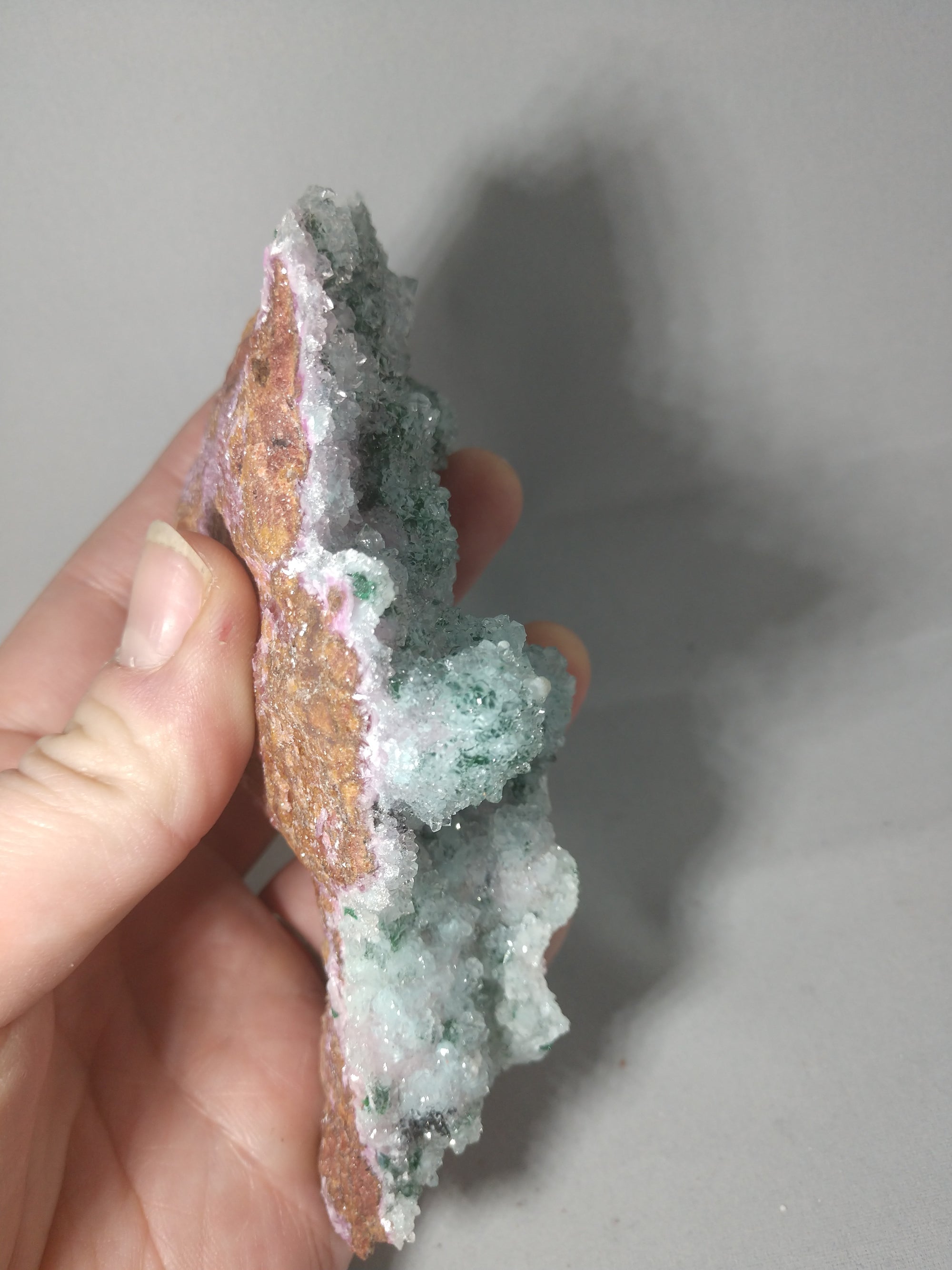 Quartz with Malachite and Spherocobaltite