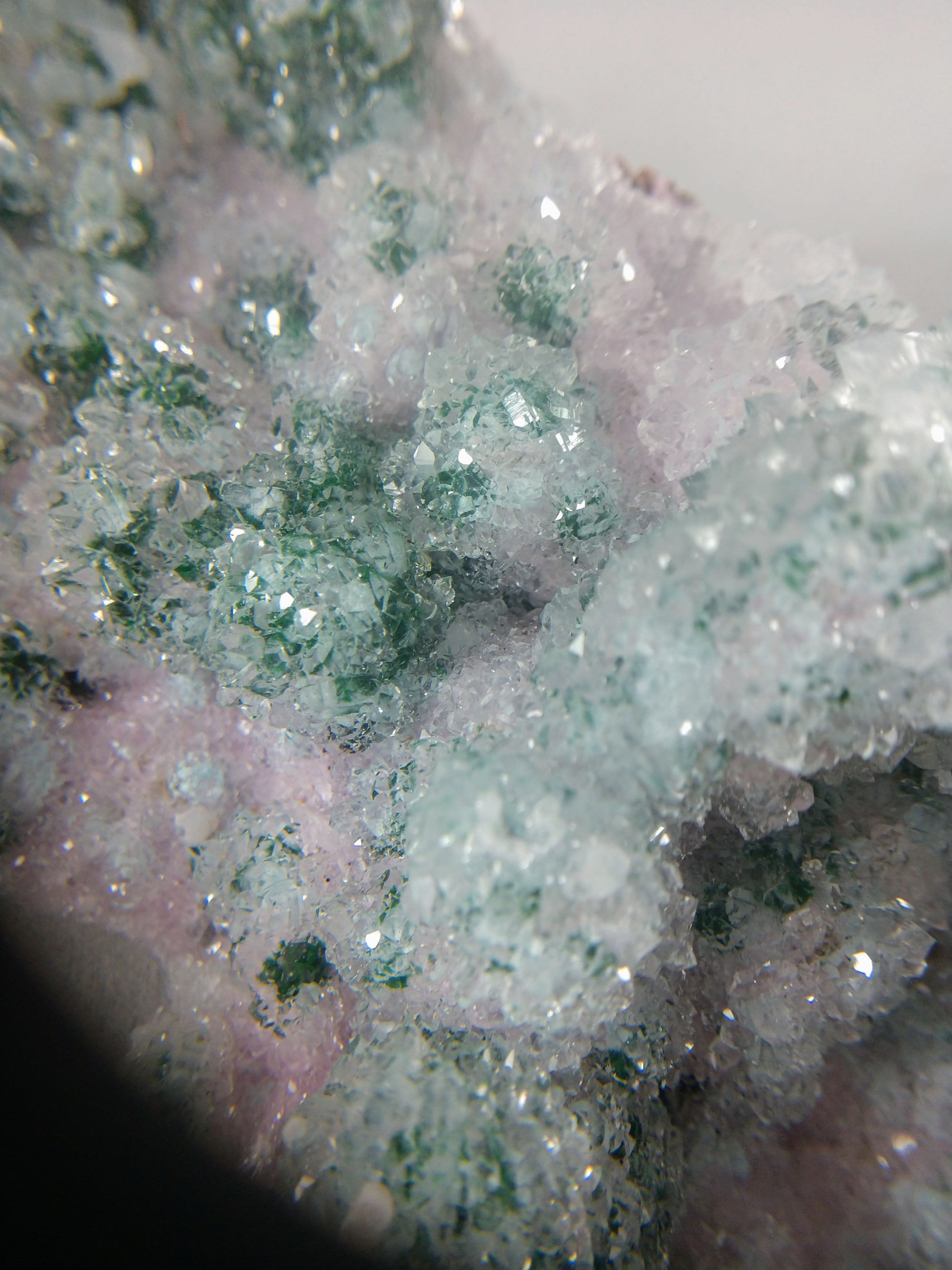 Quartz with Malachite and Spherocobaltite