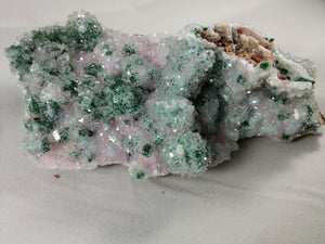 Quartz with Malachite and Spherocobaltite
