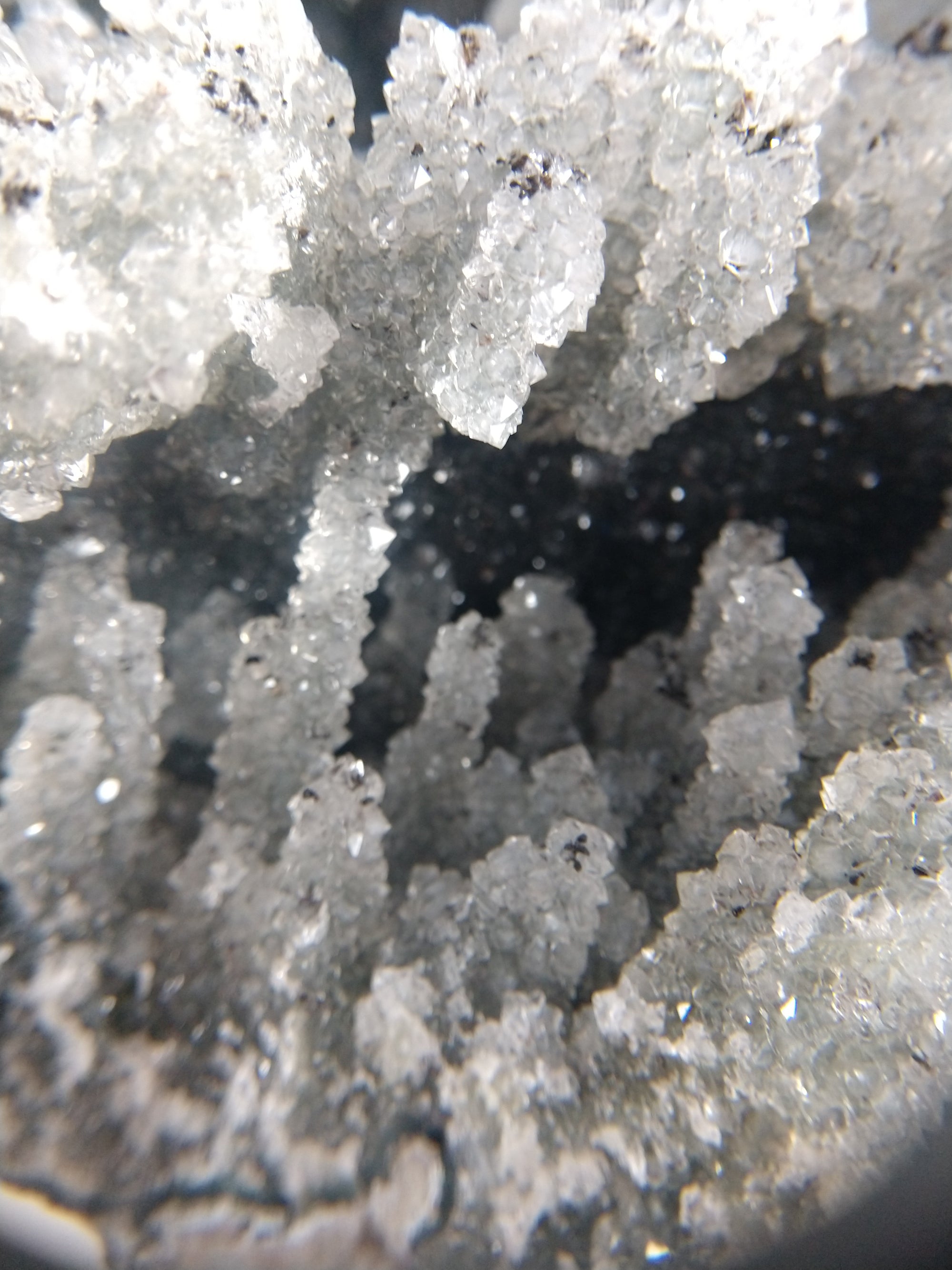 Black Quartz Stalactite Formation, 4.18 lbs. w/ Custom Metal Stand