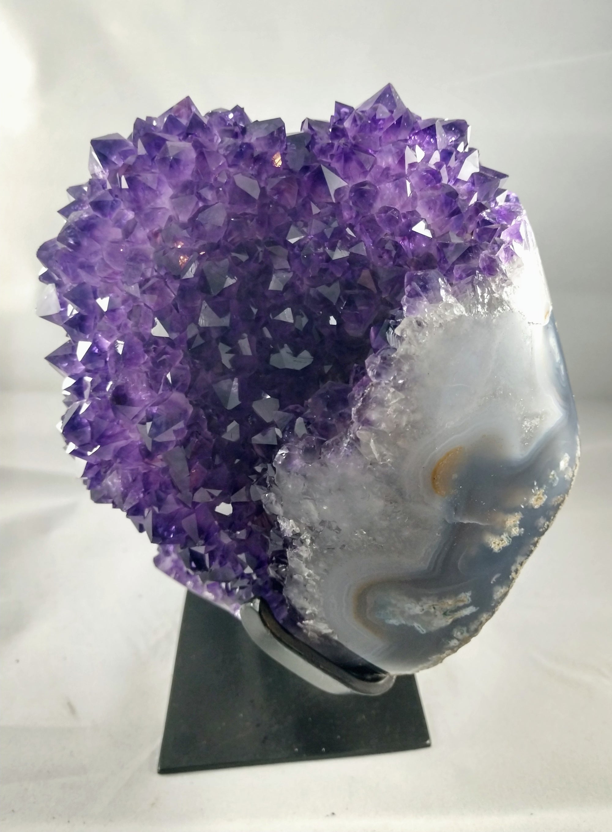 Amethyst Stalactite Formation, 9.39 lbs. w/ Custom Metal Stand