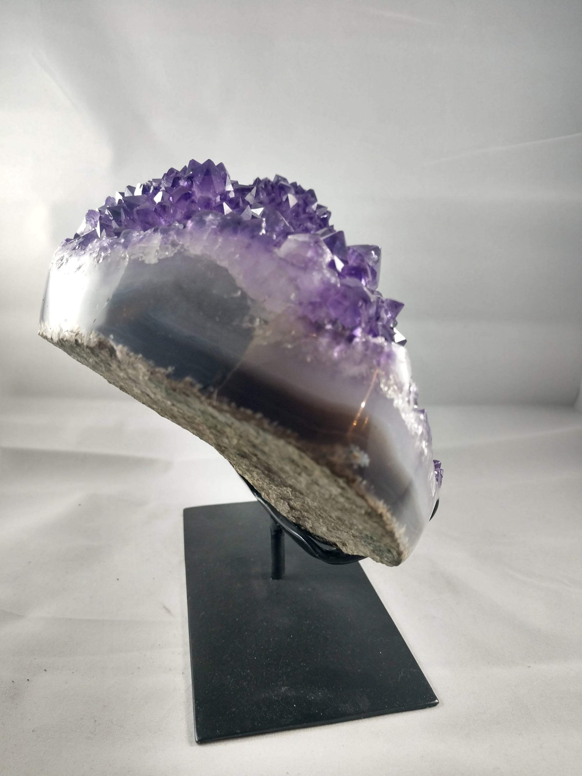 Amethyst Stalactite Formation, 9.39 lbs. w/ Custom Metal Stand