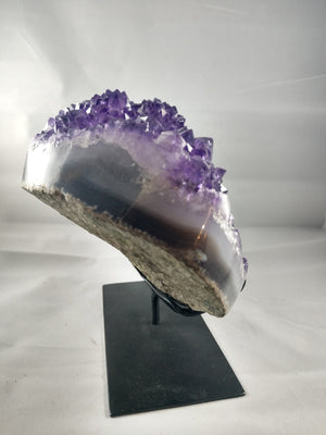 Amethyst Stalactite Formation, 9.39 lbs. w/ Custom Metal Stand