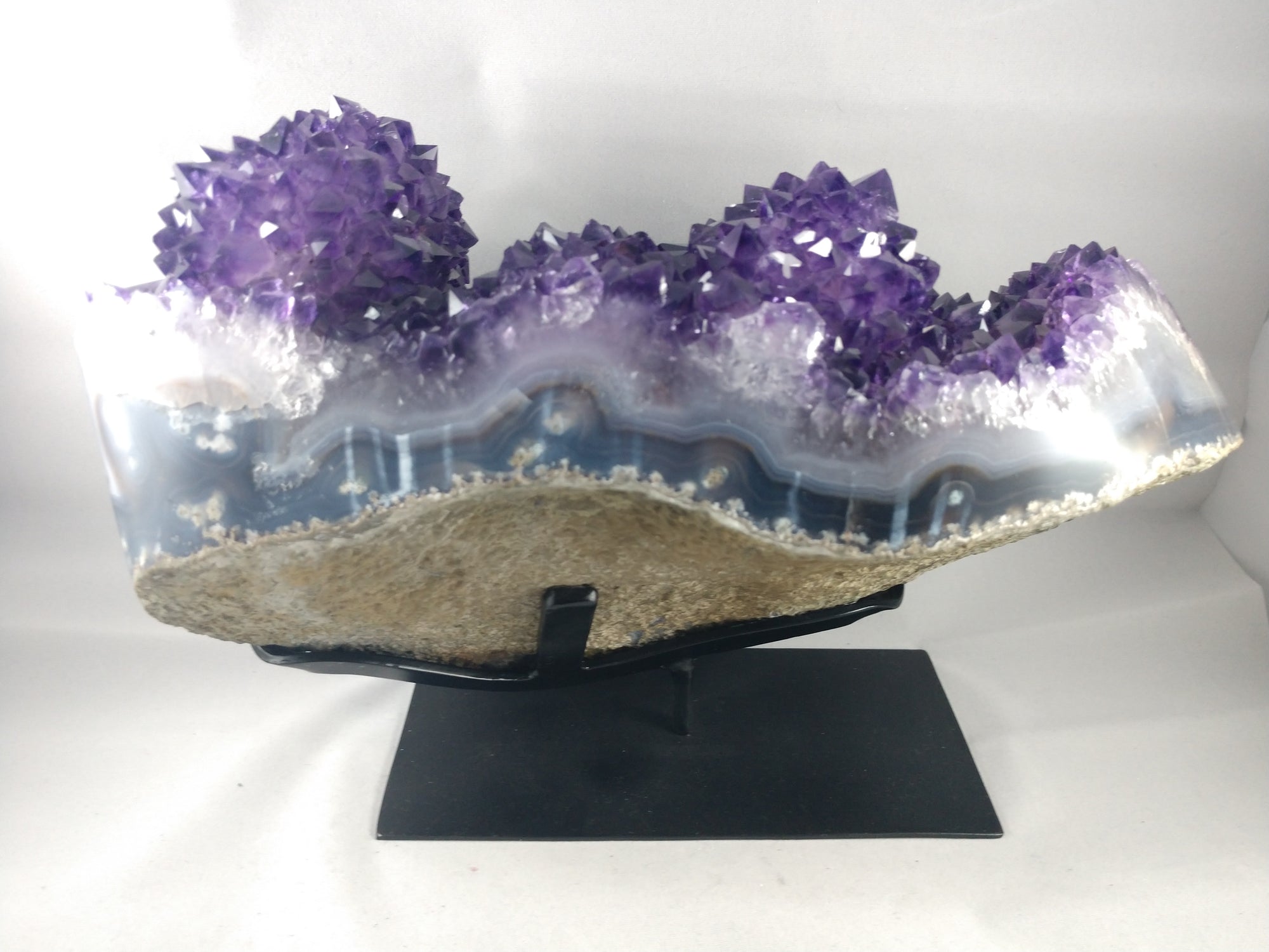 Amethyst Stalactite Formation, 9.39 lbs. w/ Custom Metal Stand