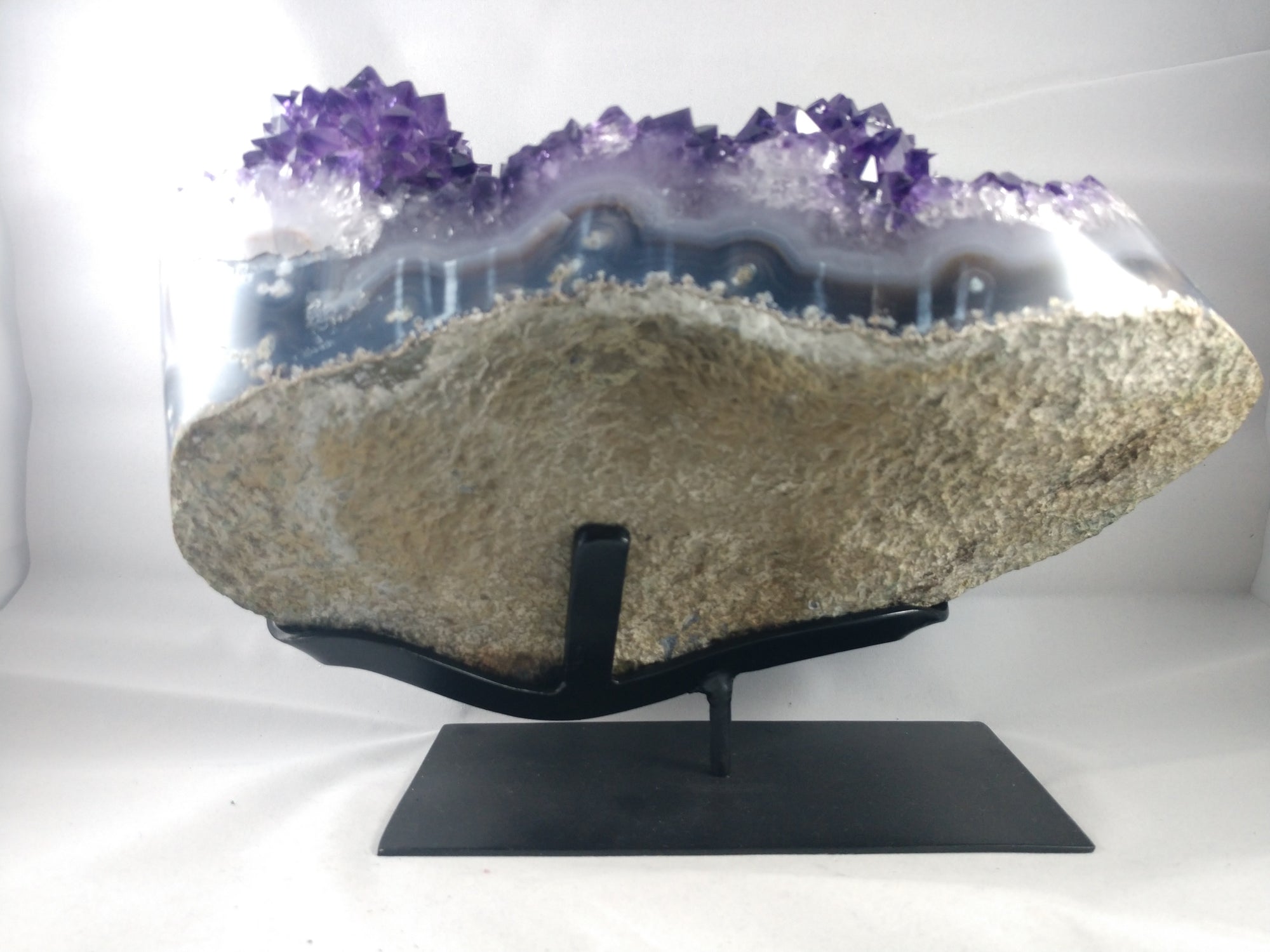 Amethyst Stalactite Formation, 9.39 lbs. w/ Custom Metal Stand