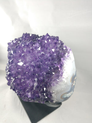 Amethyst Stalactite Formation, 9.39 lbs. w/ Custom Metal Stand