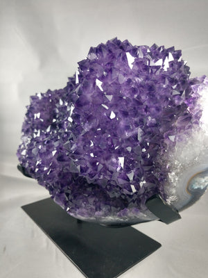 Amethyst Stalactite Formation, 9.39 lbs. w/ Custom Metal Stand