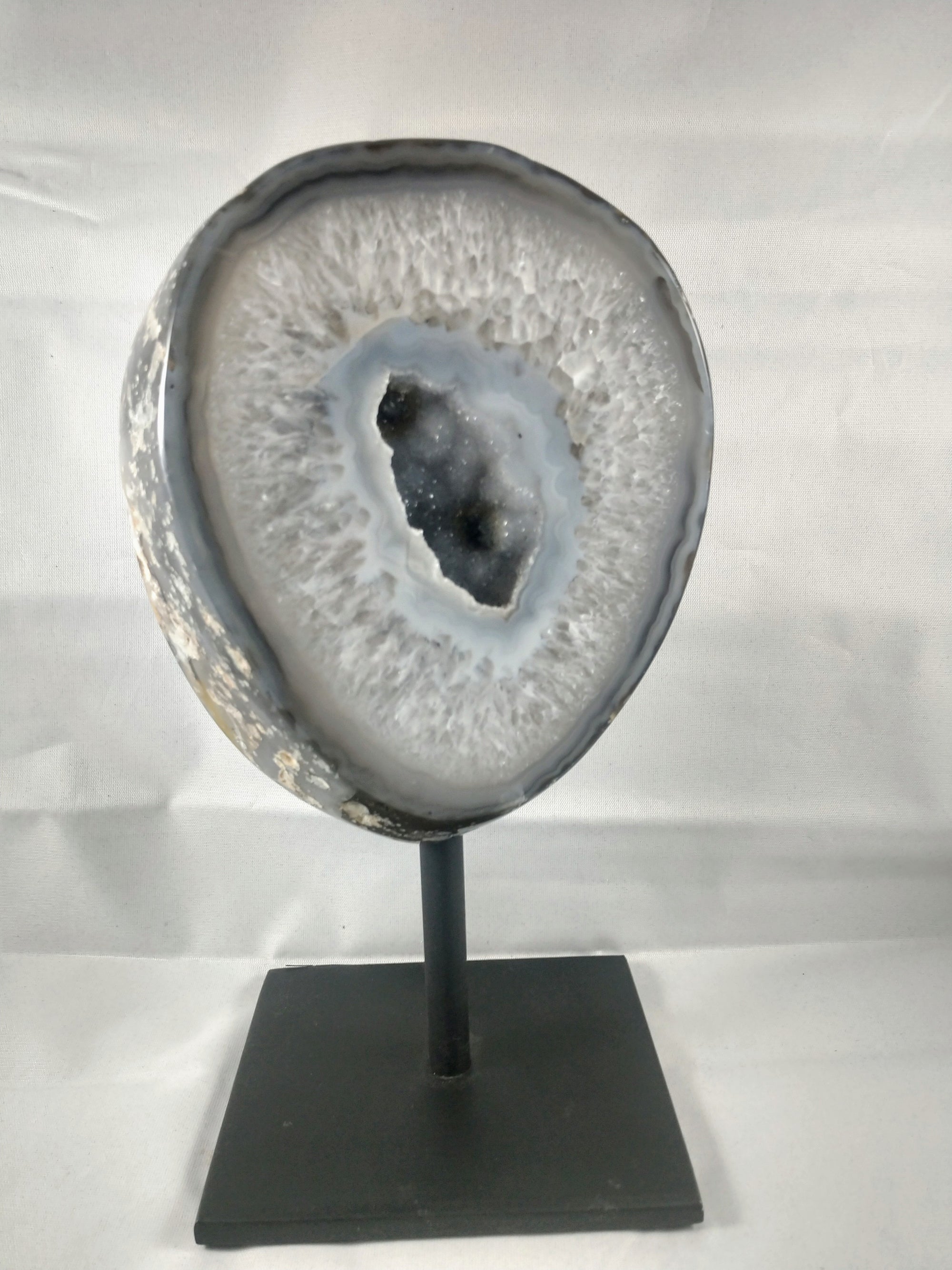 Agate Slice on Custom Metal Stand