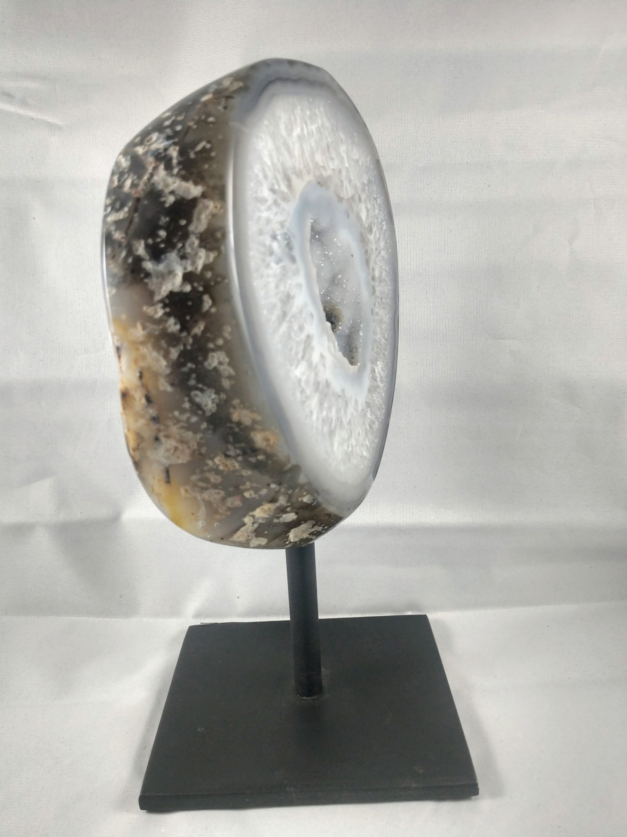Agate Slice on Custom Metal Stand
