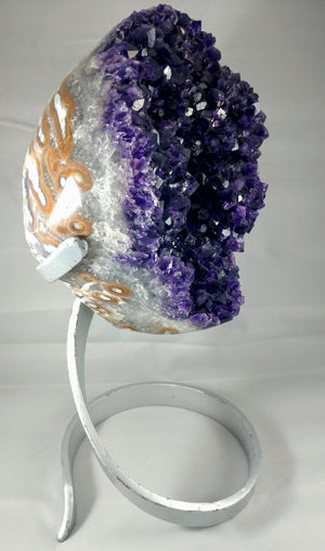 Amethyst Geode, 8.98 lbs. w/ Custom Metal Stand