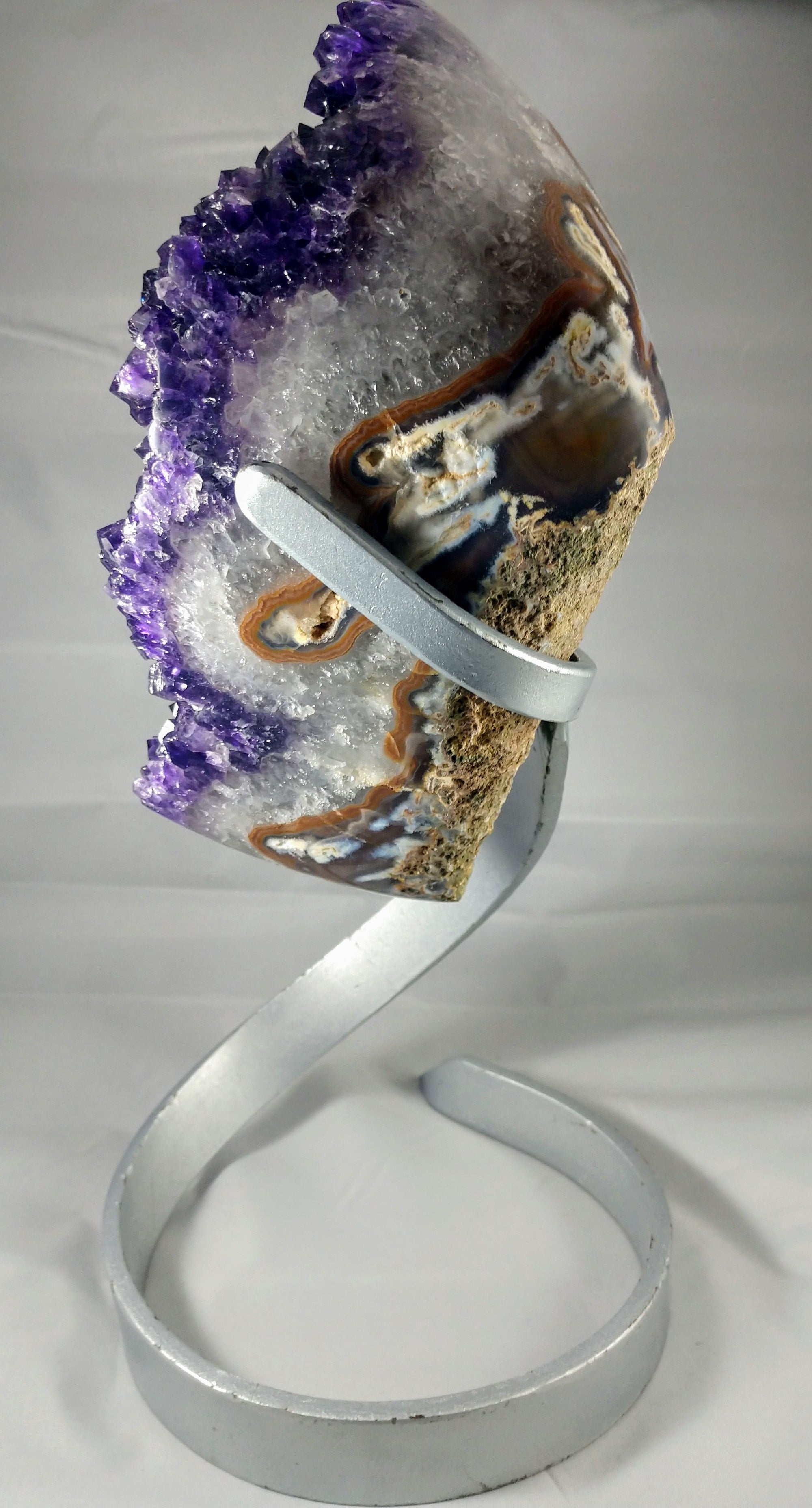 Amethyst Geode, 8.98 lbs. w/ Custom Metal Stand