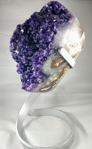 Amethyst Geode, 8.98 lbs. w/ Custom Metal Stand