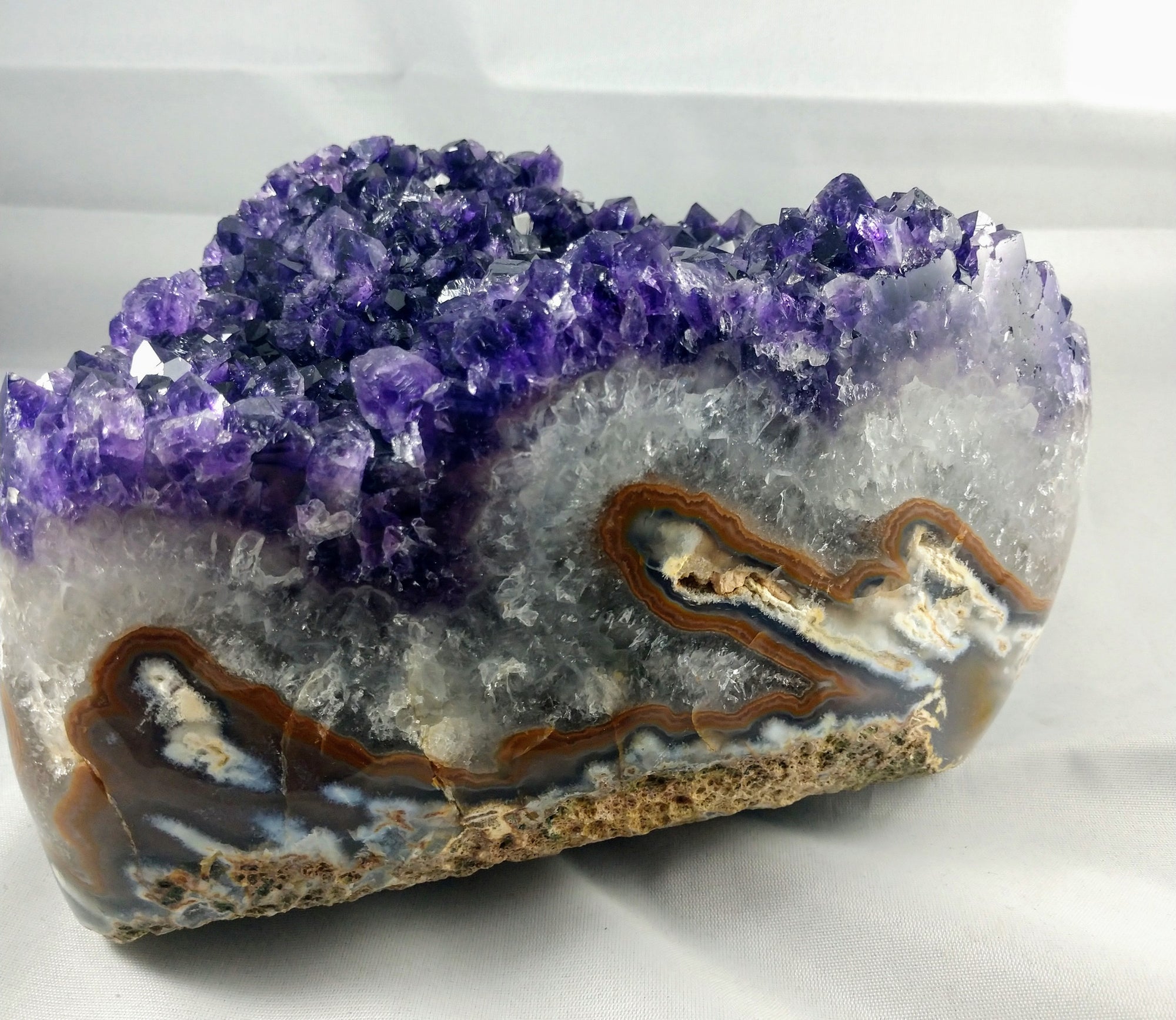 Amethyst Geode, 8.98 lbs. w/ Custom Metal Stand