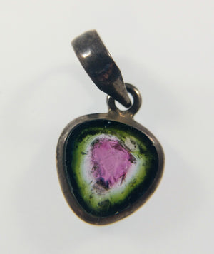 Watermelon Tourmaline Pendants in Sterling Silver