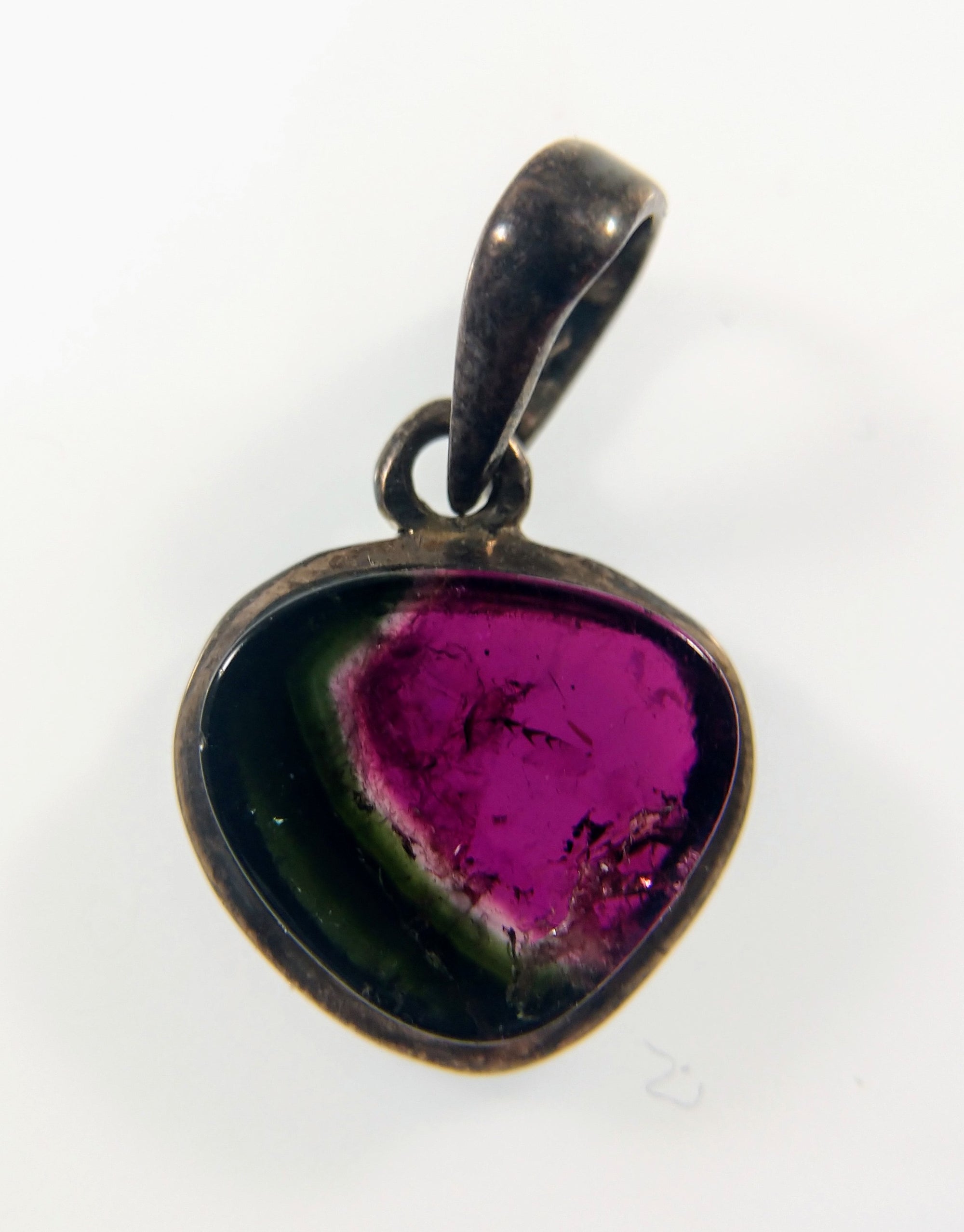 Watermelon Tourmaline Pendants in Sterling Silver