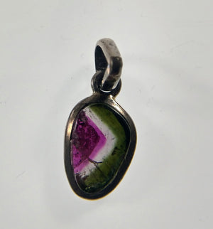 Watermelon Tourmaline Pendants in Sterling Silver