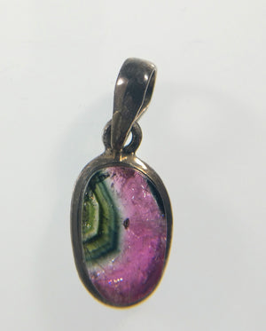 Watermelon Tourmaline Pendants in Sterling Silver