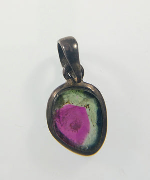 Watermelon Tourmaline Pendants in Sterling Silver