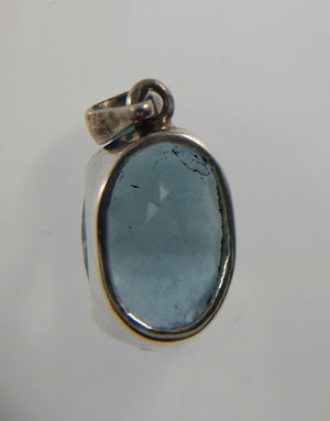 Aquamarine Faceted Pendant