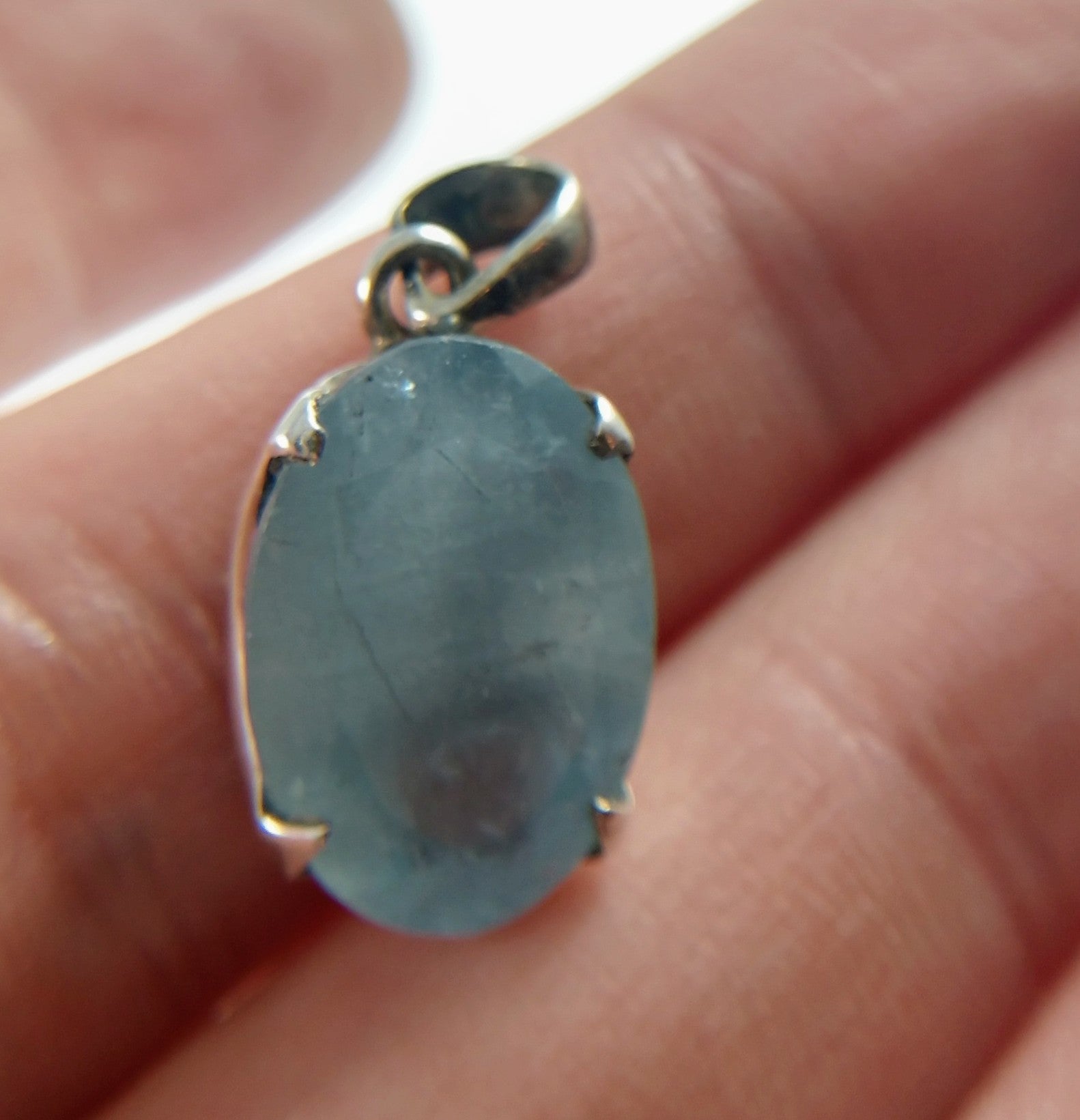 Aquamarine Faceted Pendant