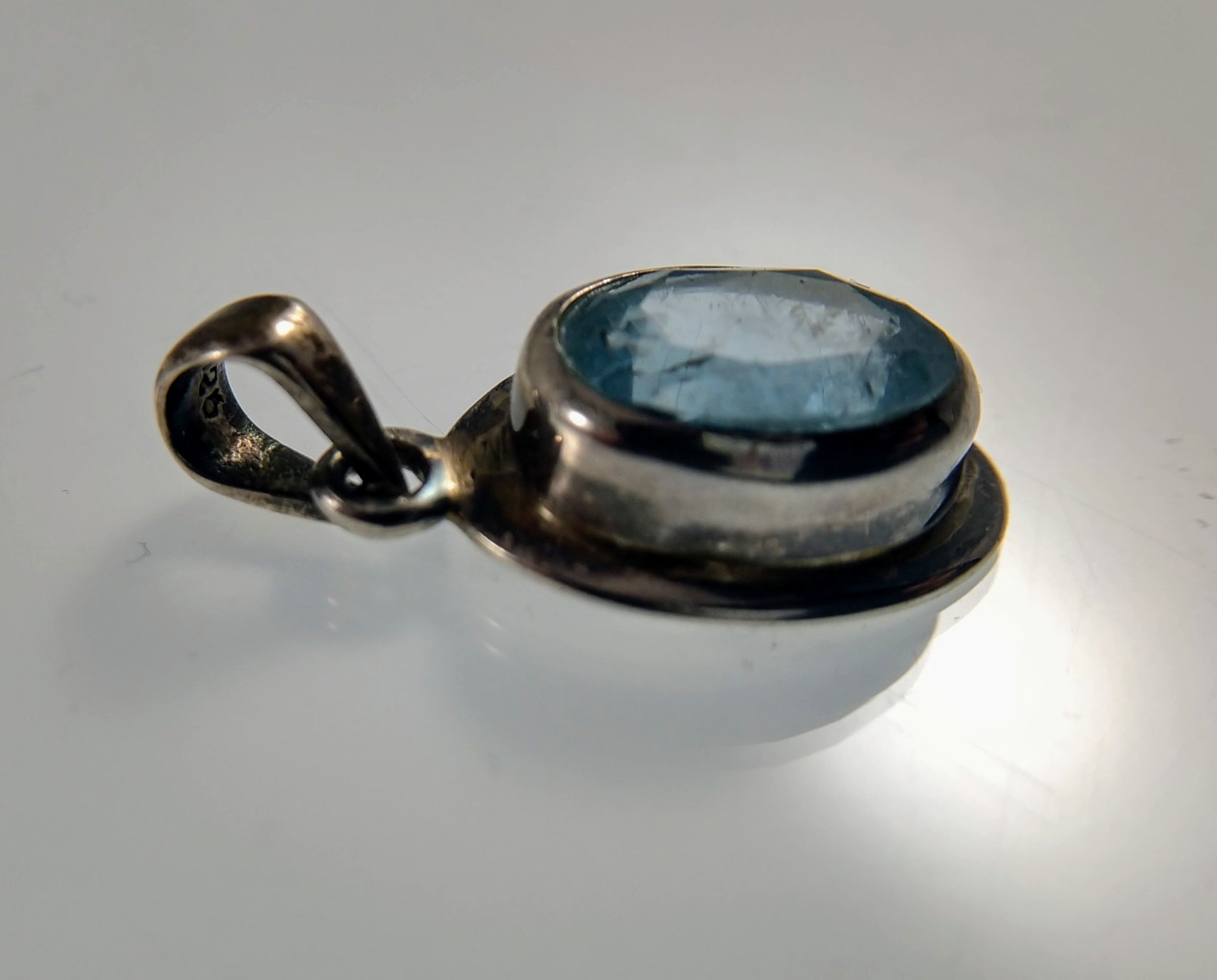 Aquamarine Faceted Pendant