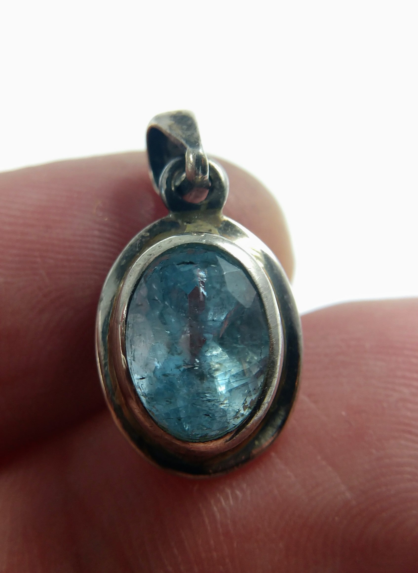 Aquamarine Faceted Pendant