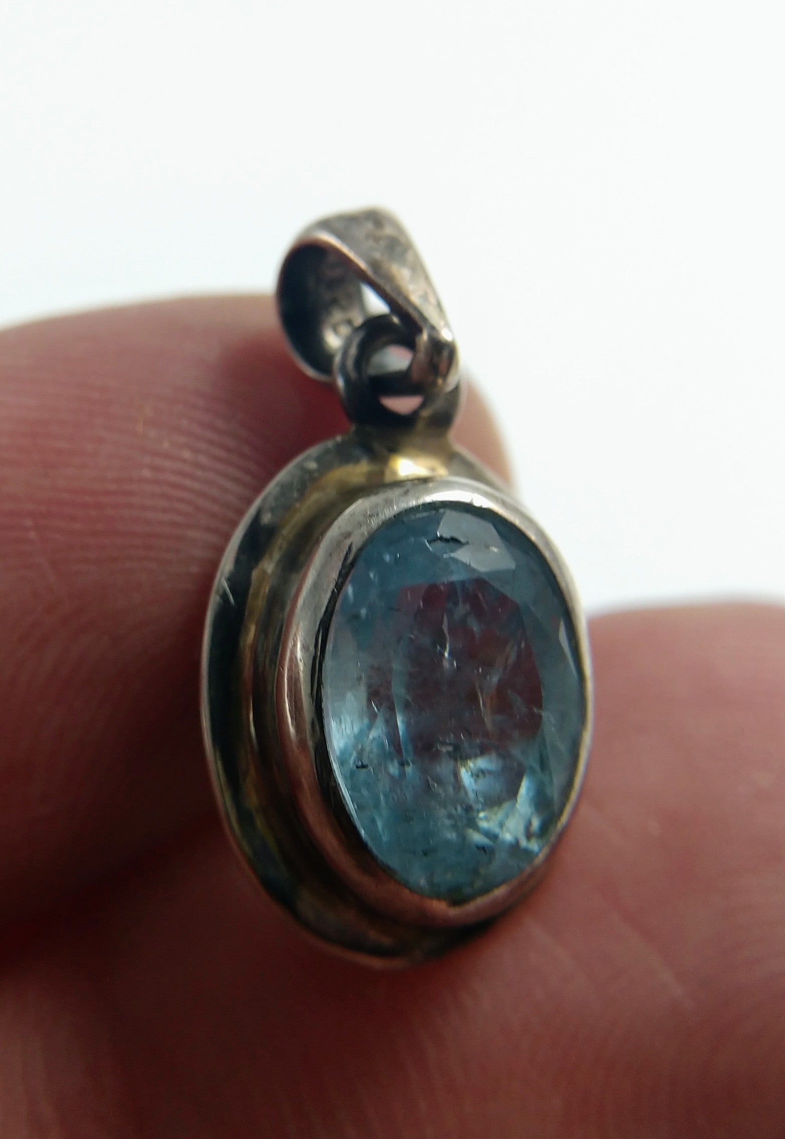 Aquamarine Faceted Pendant