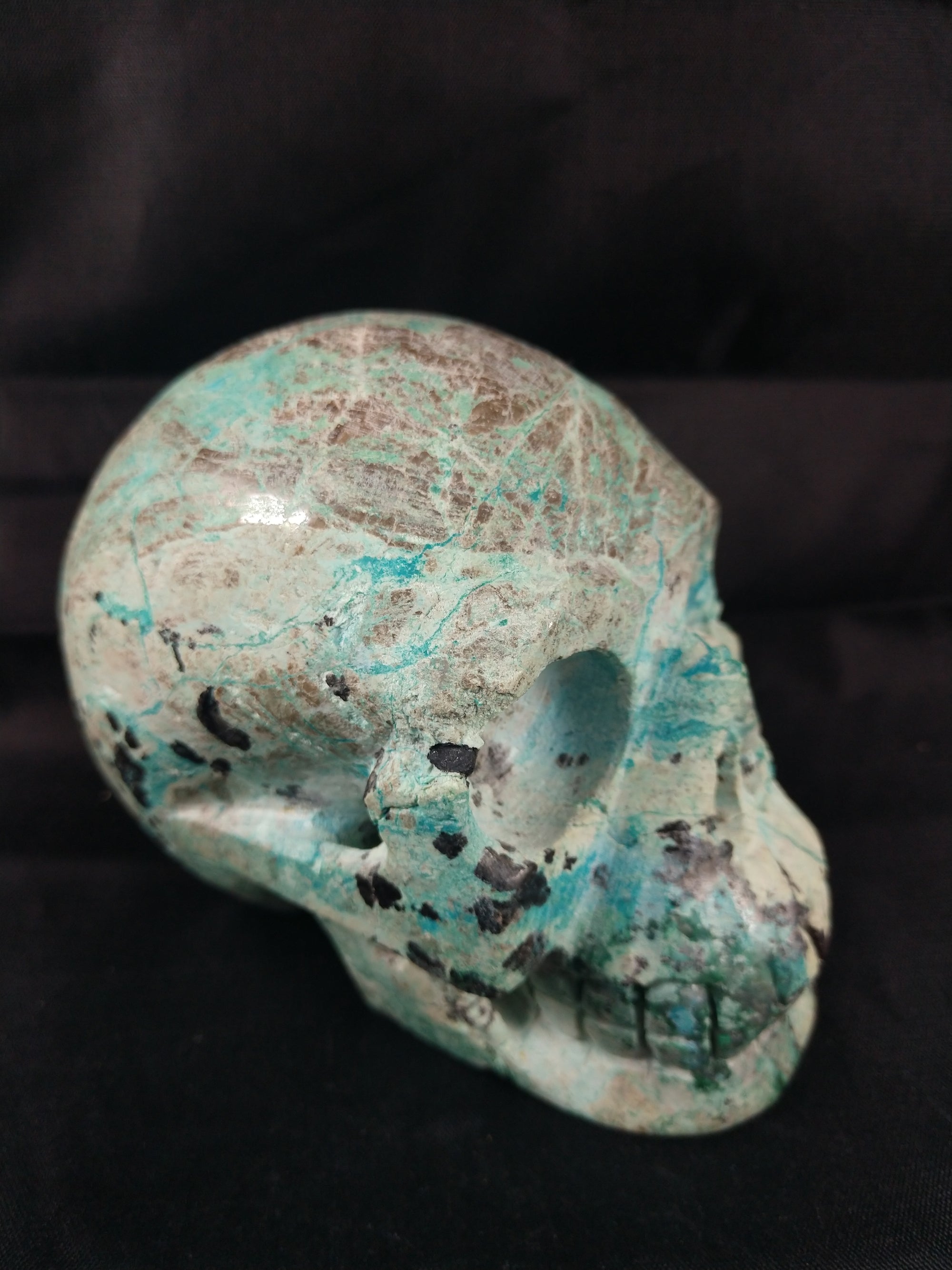 Chrysocolla Skull 1.7 lbs