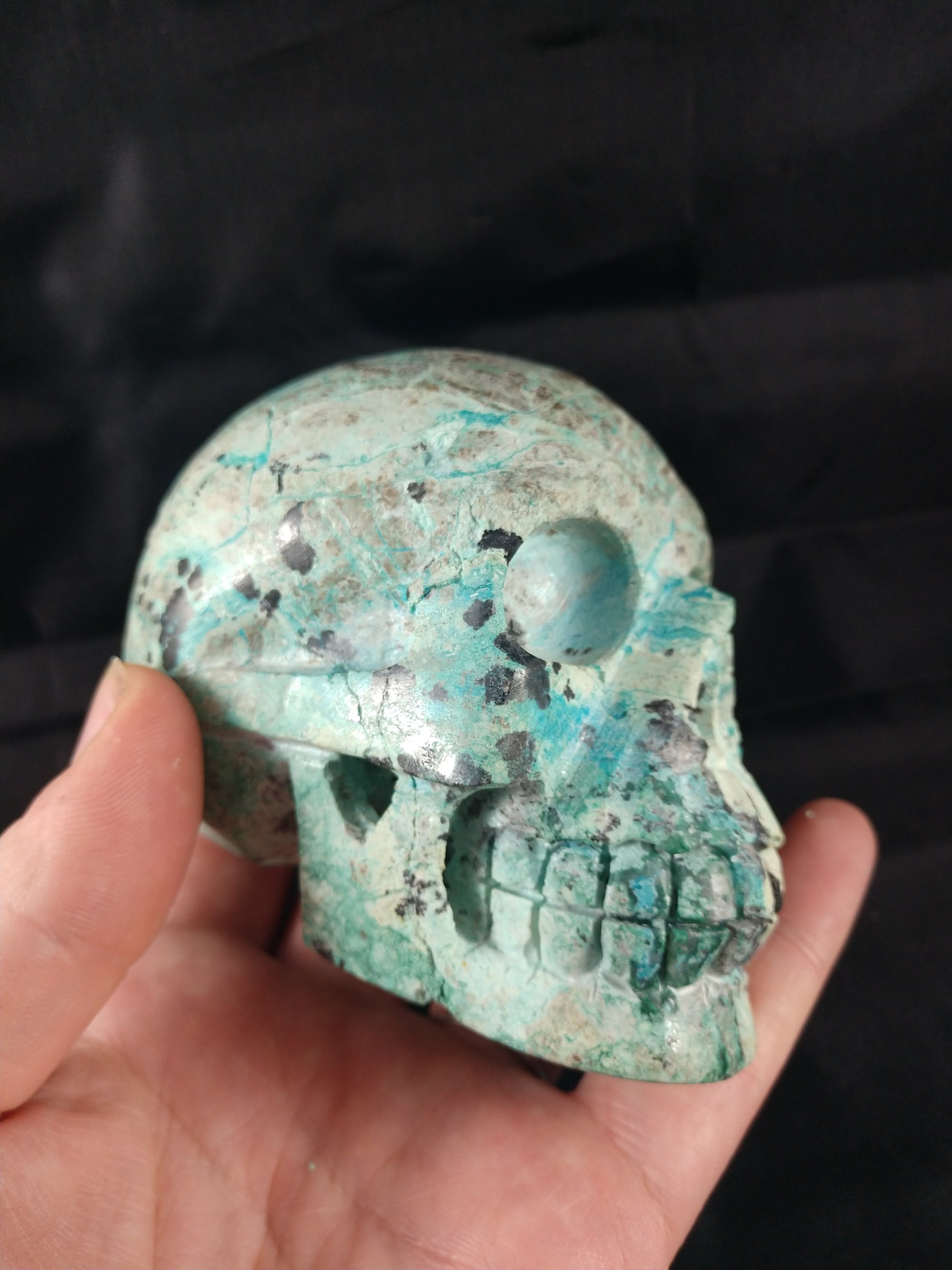 Chrysocolla Skull 1.7 lbs
