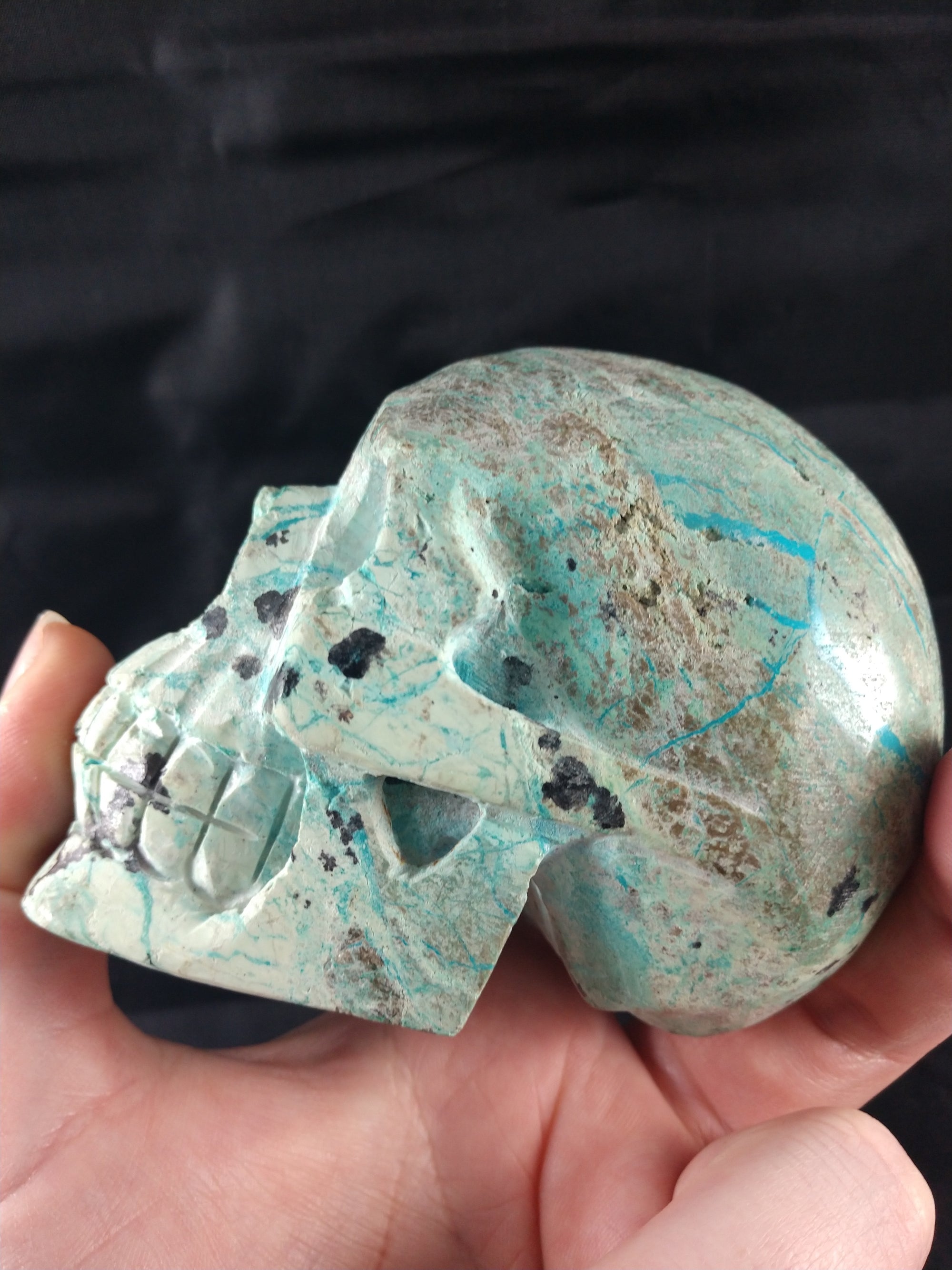 Chrysocolla Skull 1.7 lbs