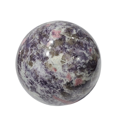 Pink Tourmaline and Lepidolite Sphere (Madagascar)