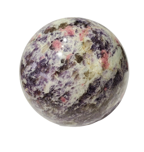 Pink Tourmaline and Lepidolite Sphere (Madagascar)