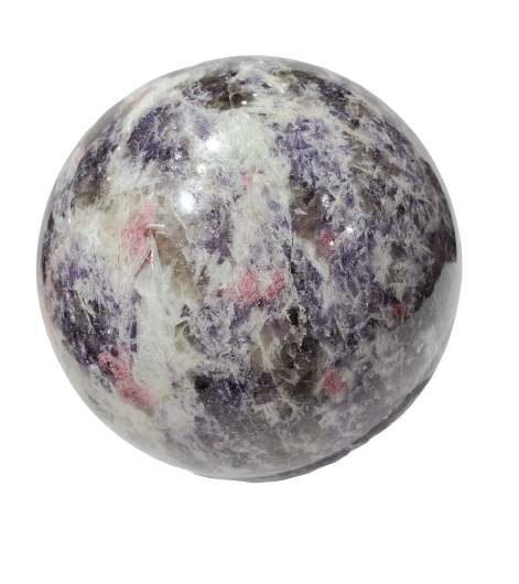 Pink Tourmaline and Lepidolite Sphere (Madagascar)