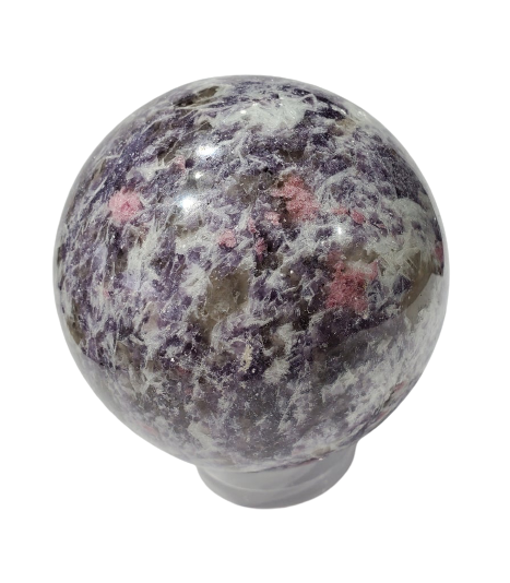 Pink Tourmaline and Lepidolite Sphere (Madagascar)