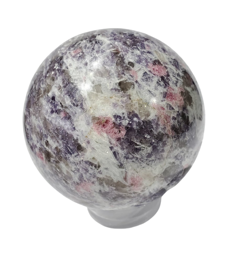 Pink Tourmaline and Lepidolite Sphere (Madagascar)