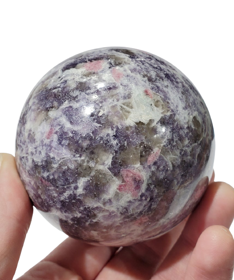 Pink Tourmaline and Lepidolite Sphere (Madagascar)