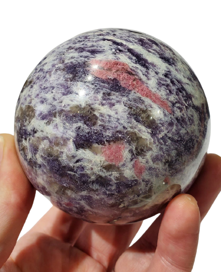 Pink Tourmaline and Lepidolite Sphere (Madagascar)