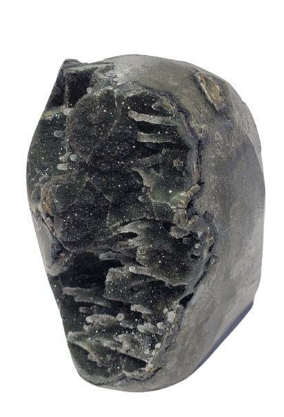 Druzy Black Quartz Stalactite Formation (Uruguay)