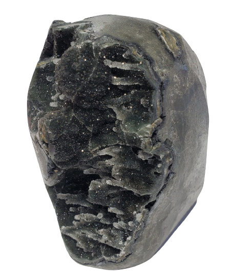 Druzy Black Quartz Stalactite Formation (Uruguay)