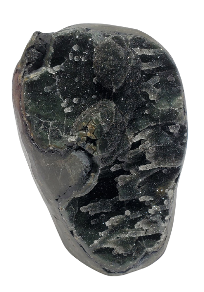 Druzy Black Quartz Stalactite Formation (Uruguay)