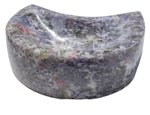 Lepidolite and Pink Tourmaline Moon-Shaped Bowl (Madagascar)