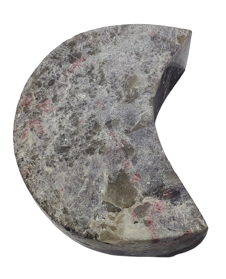 Lepidolite and Pink Tourmaline Moon-Shaped Bowl (Madagascar)