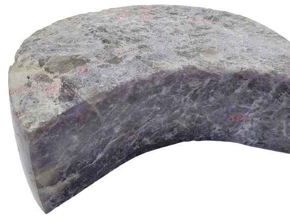 Lepidolite and Pink Tourmaline Moon-Shaped Bowl (Madagascar)