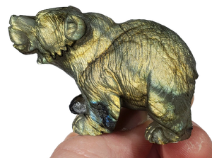 Labradorite Bear Carving